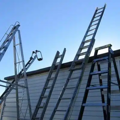 various ladders extended out