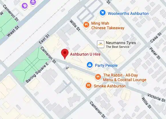 Ashburton Uhire New Location Map
